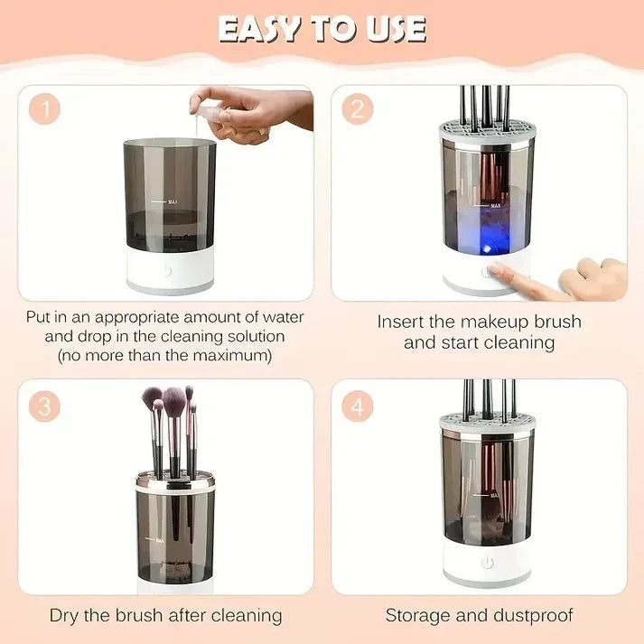 Portable Electric Makeup Brush Cleaner – Fast USB-Powered Hygienic Cleaning Adjustable Collar